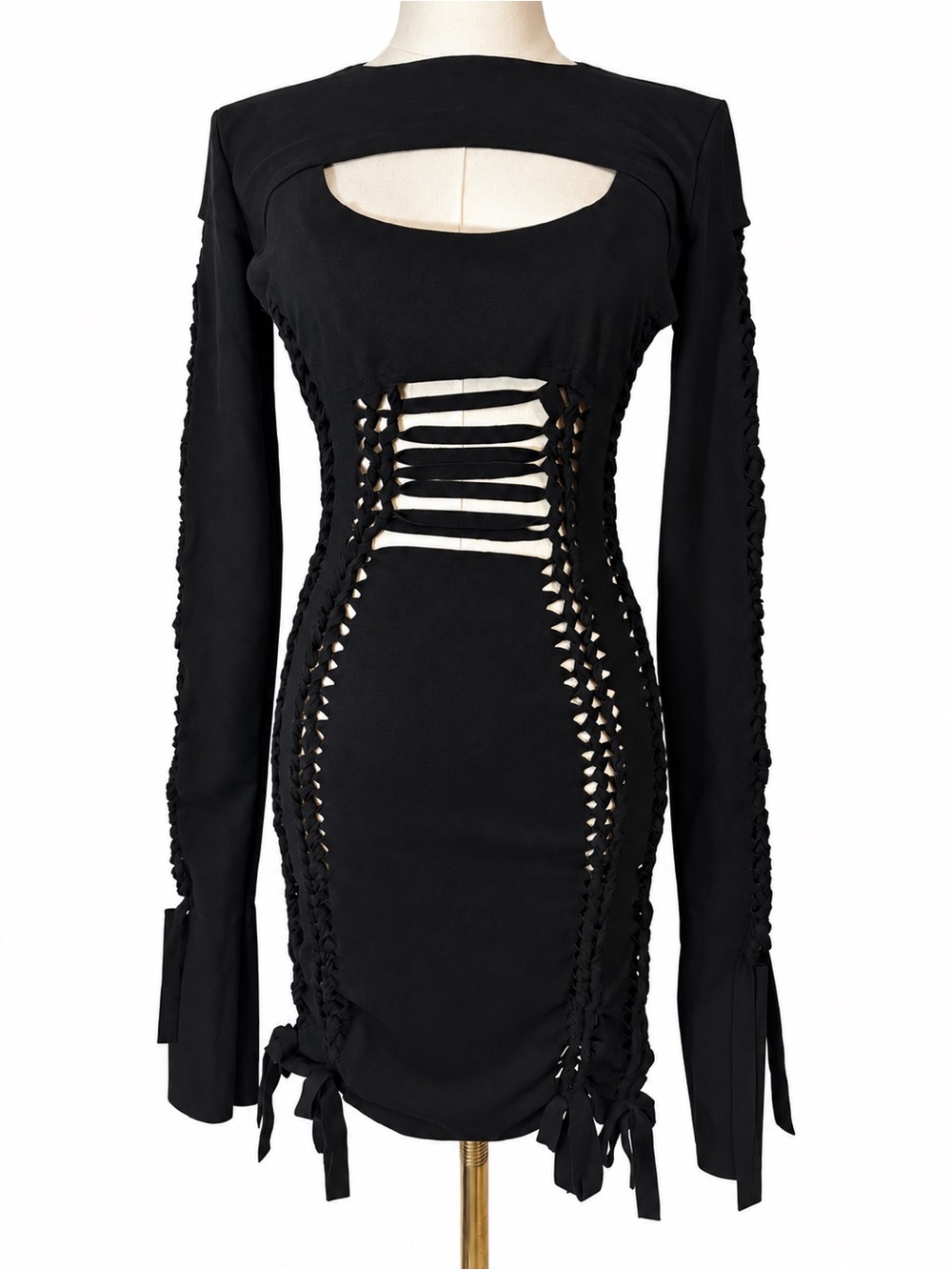Fashion Nova Yovanna Black Faux Suede Cutout Mini Dress Bolero 2 Piece Set